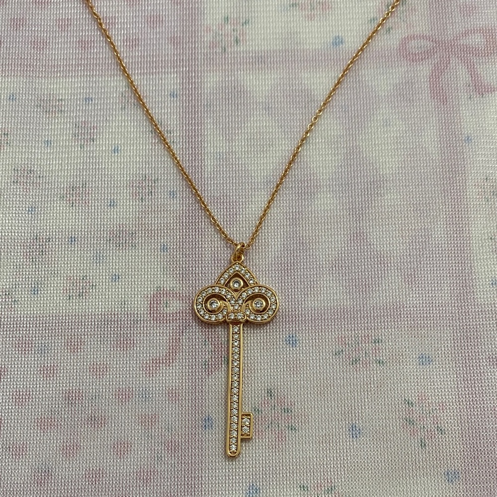Tiffany & Co Diamond Key Pendant Necklac